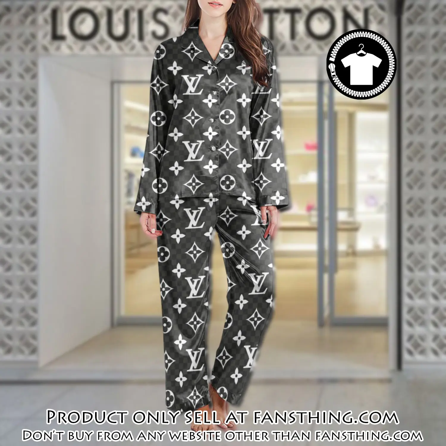Lv monogram long satin pajama set pjs1005 fst0722065